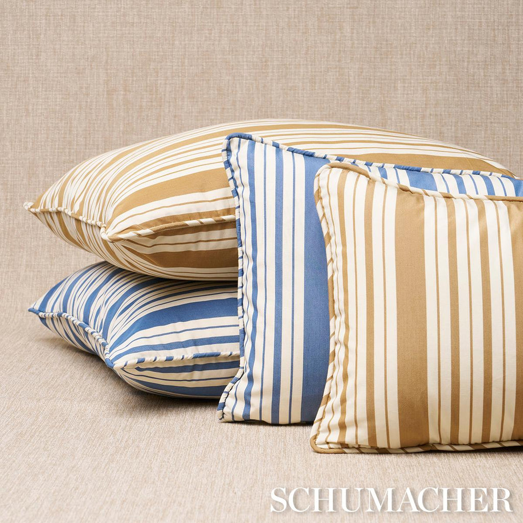 Schumacher Markie Stripe Indigo 22" x 22" Pillow