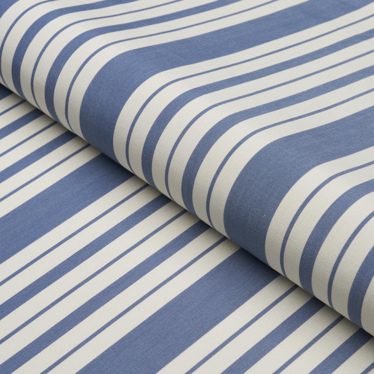 Schumacher Markie Stripe Indigo Fabric