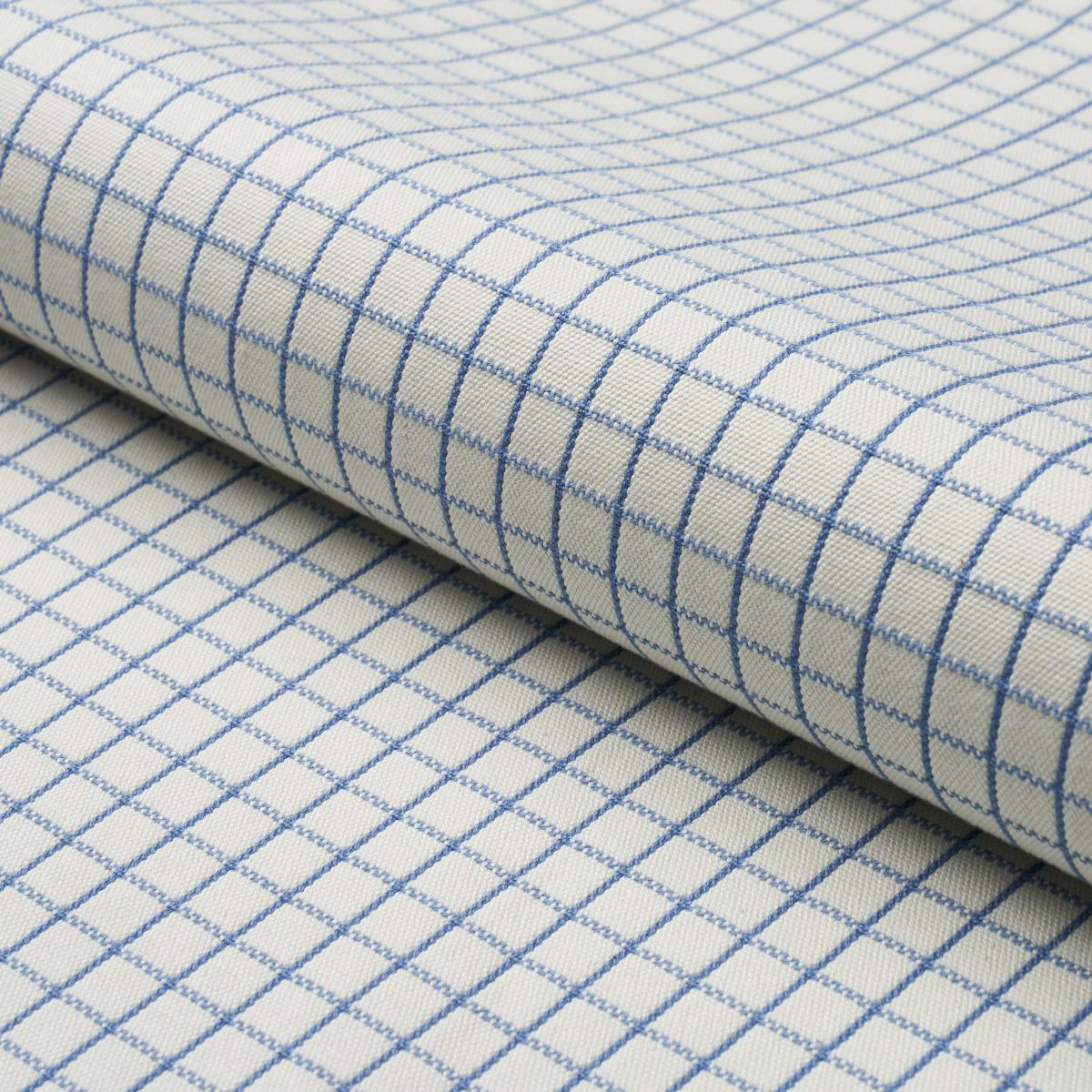 Schumacher Georgie Reversible Check Indigo Fabric