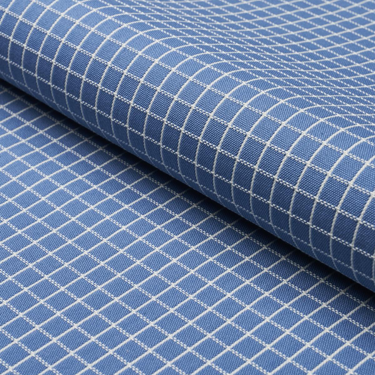 Schumacher Georgie Reversible Check Indigo Fabric