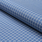 Schumacher Georgie Reversible Check Indigo Fabric