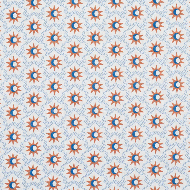 Schumacher Lucie Clay & Blue Fabric