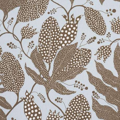 Schumacher Polka Dot Jungle Brown & Sky Fabric