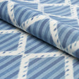 Schumacher Kai Striped Ikat Blue Fabric