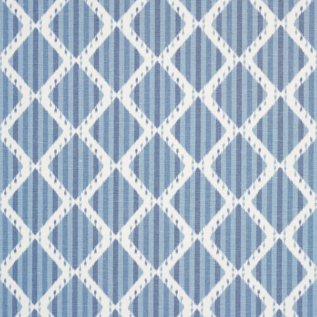 Schumacher Kai Striped Ikat Blue Fabric