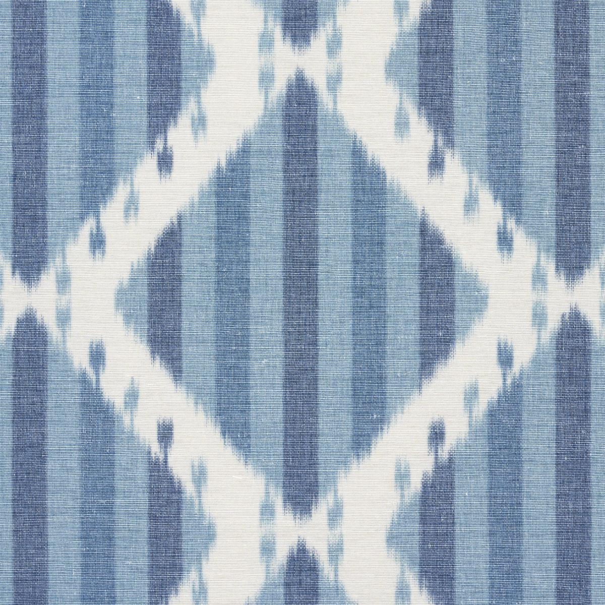Schumacher Kai Striped Ikat Blue Fabric