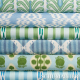 Schumacher Kai Striped Ikat Blue Fabric