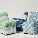 Schumacher Kai Striped Ikat Blue Fabric