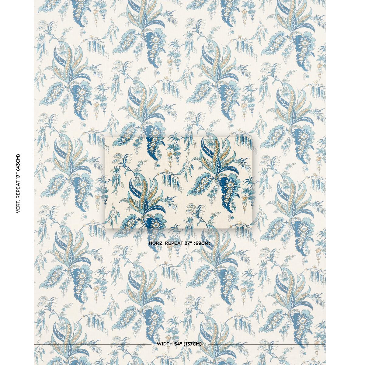 Schumacher Apolline Botanical Ciel & Marine Fabric