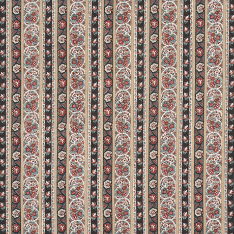 Schumacher Ines Paisley Rouge & Noir Fabric