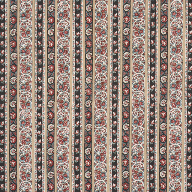 Schumacher Ines Paisley Rouge & Noir Fabric