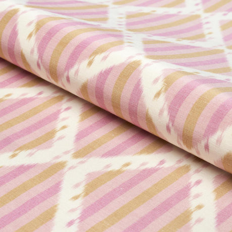 Schumacher Kai Striped Ikat Pink Fabric