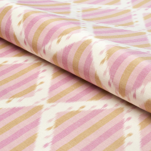 Schumacher Kai Striped Ikat Pink Fabric