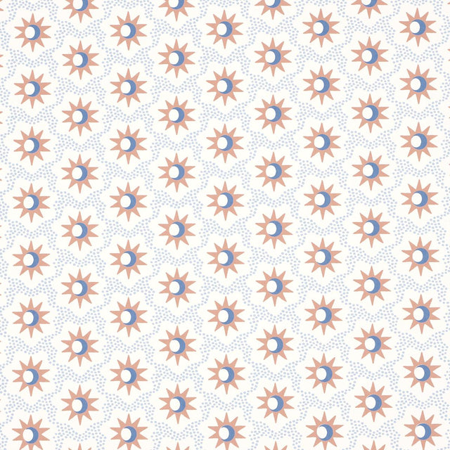 Schumacher Lucie Clay & Blue Wallpaper