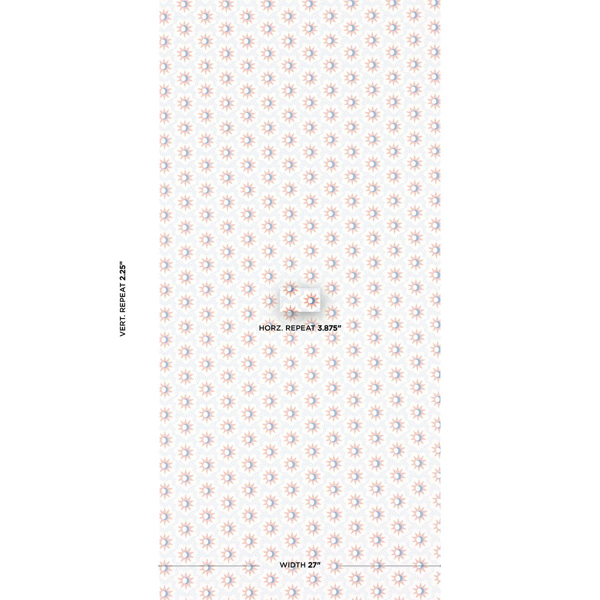 Schumacher Lucie Clay & Blue Wallpaper