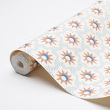 Schumacher Lucie Clay & Blue Wallpaper