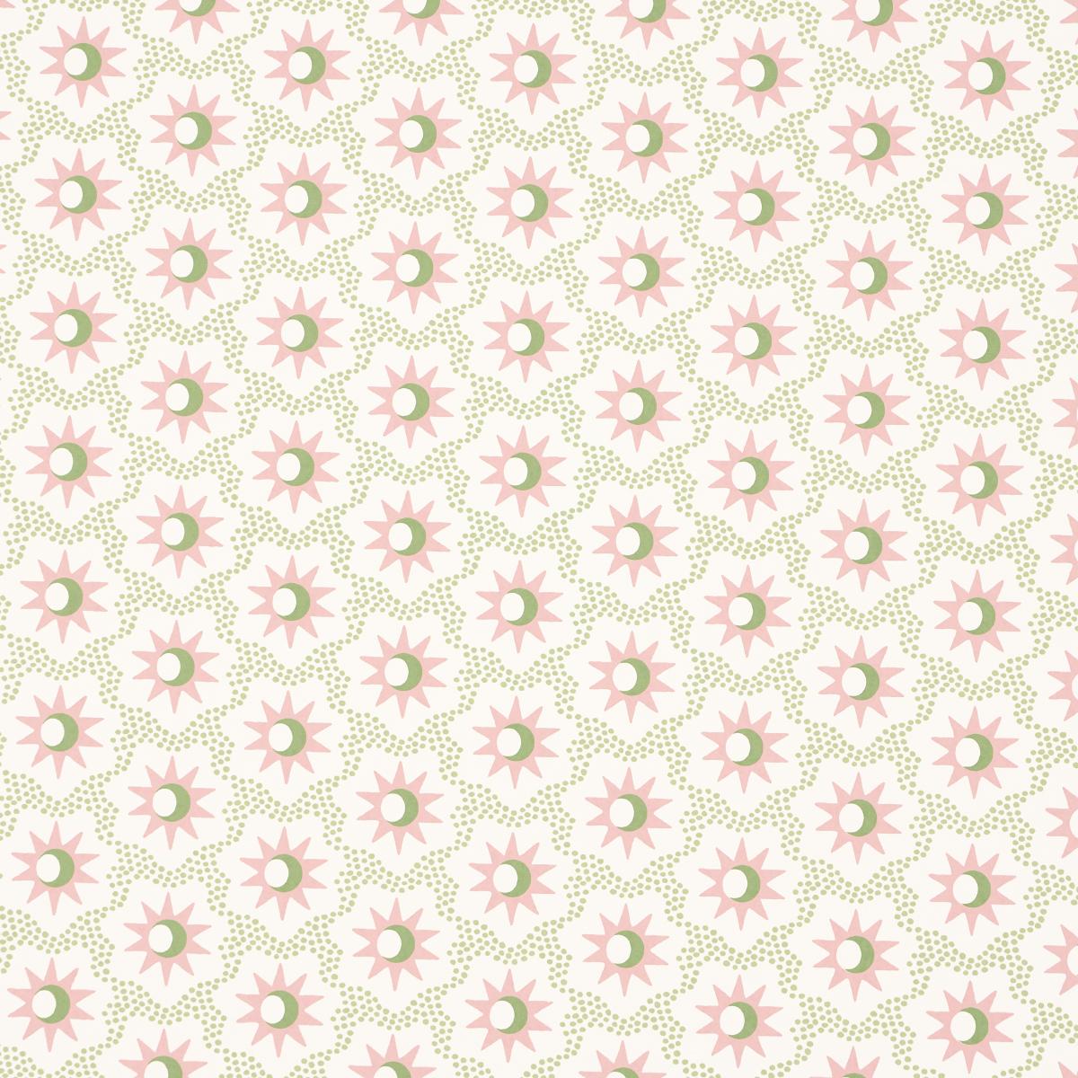 Schumacher Lucie Pink & Green Wallpaper