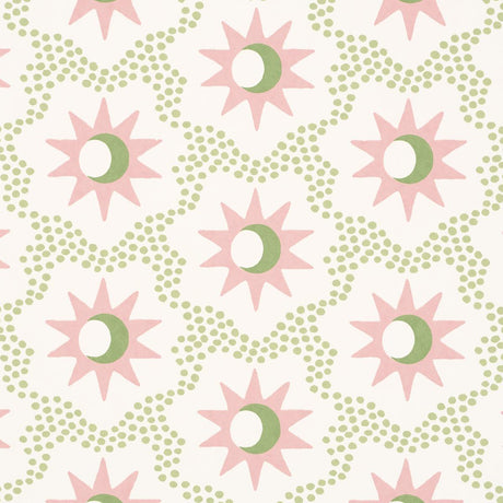 Schumacher Lucie Pink & Green Wallpaper
