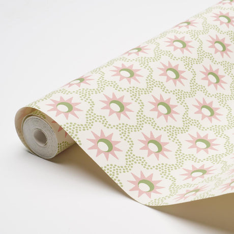 Schumacher Lucie Pink & Green Wallpaper