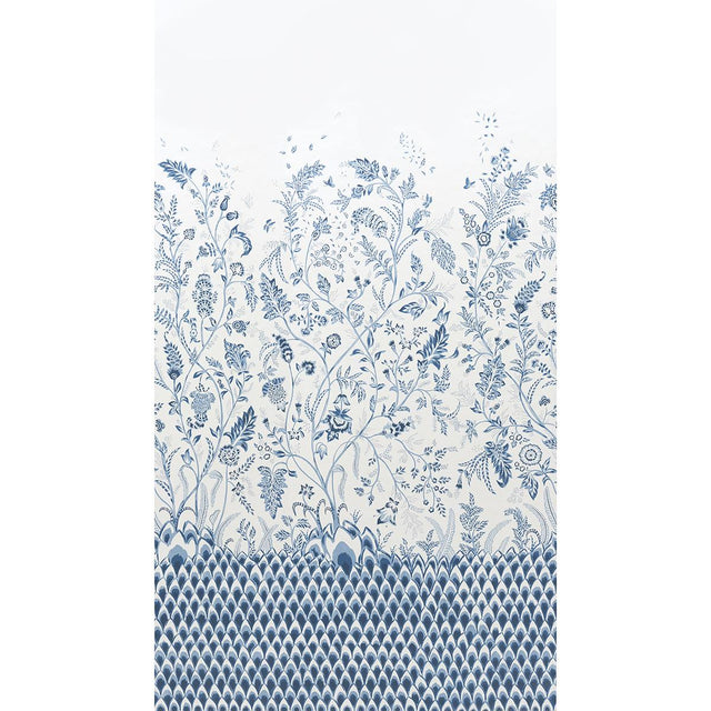 Schumacher Chinoiserie Grande Panel Set Indigo Wallpaper