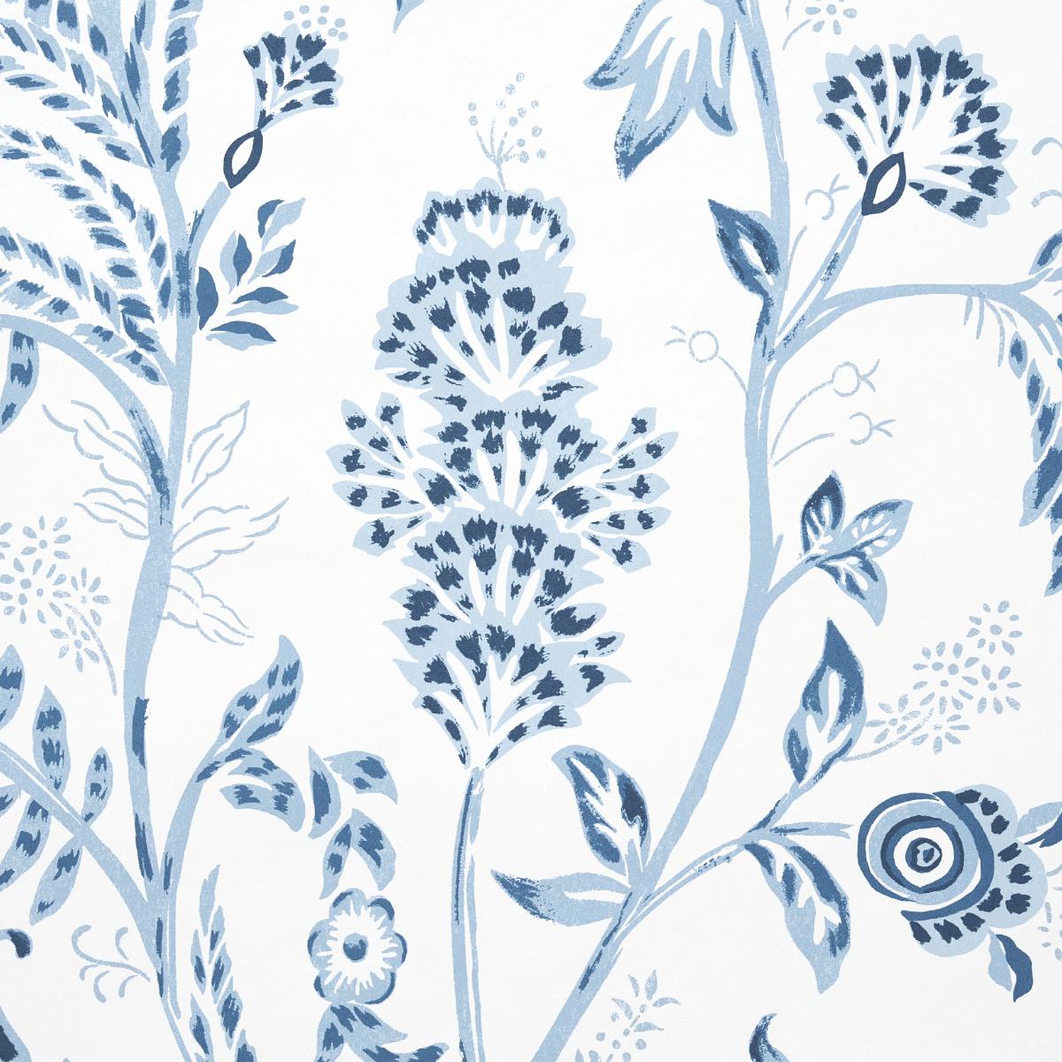 Schumacher Chinoiserie Grande Panel Set Indigo Wallpaper