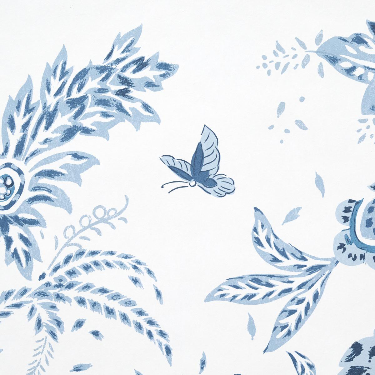 Schumacher Chinoiserie Grande Panel Set Indigo Wallpaper