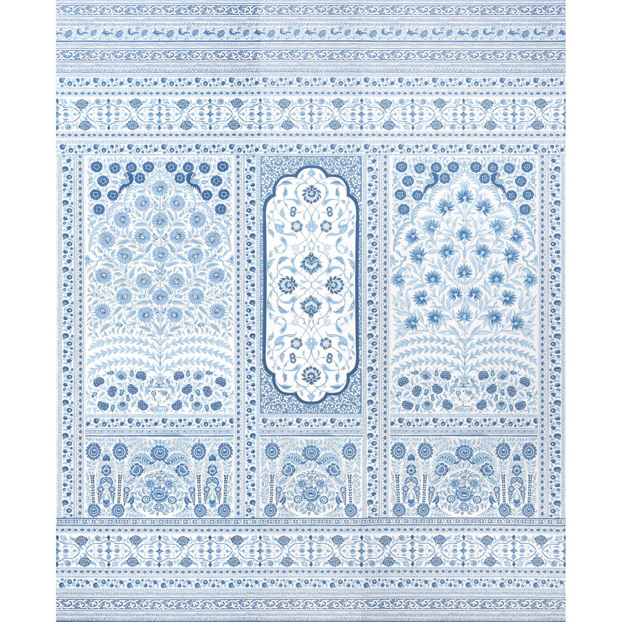 Schumacher Montecito Panel Set Indigo Wallpaper