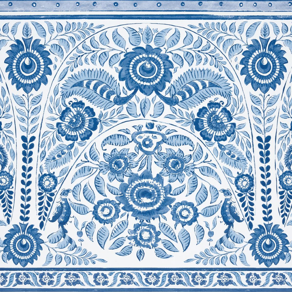 Schumacher Montecito Panel Set Indigo Wallpaper