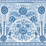 Schumacher Montecito Panel Set Indigo Wallpaper