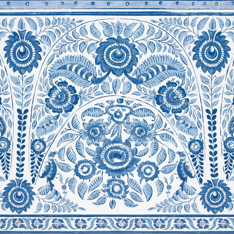 Schumacher Montecito Panel Set Indigo Wallpaper