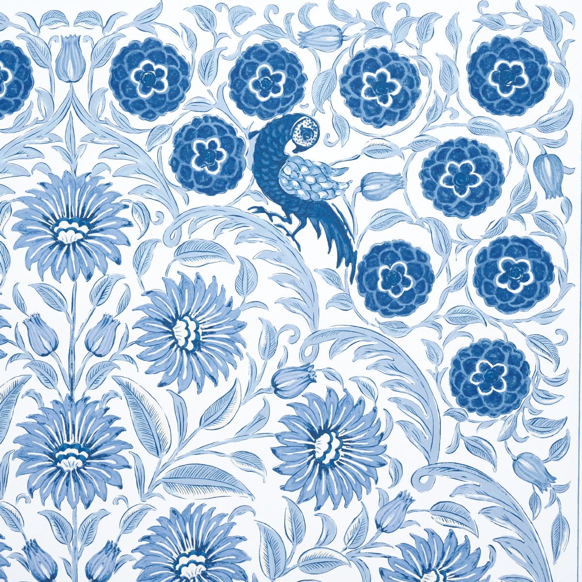 Schumacher Montecito Panel Set Indigo Wallpaper