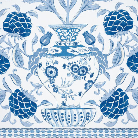 Schumacher Montecito Panel Set Indigo Wallpaper