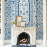 Schumacher Montecito Panel Set Indigo Wallpaper
