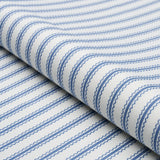 Schumacher Birdie Ticking Stripe Indigo Fabric