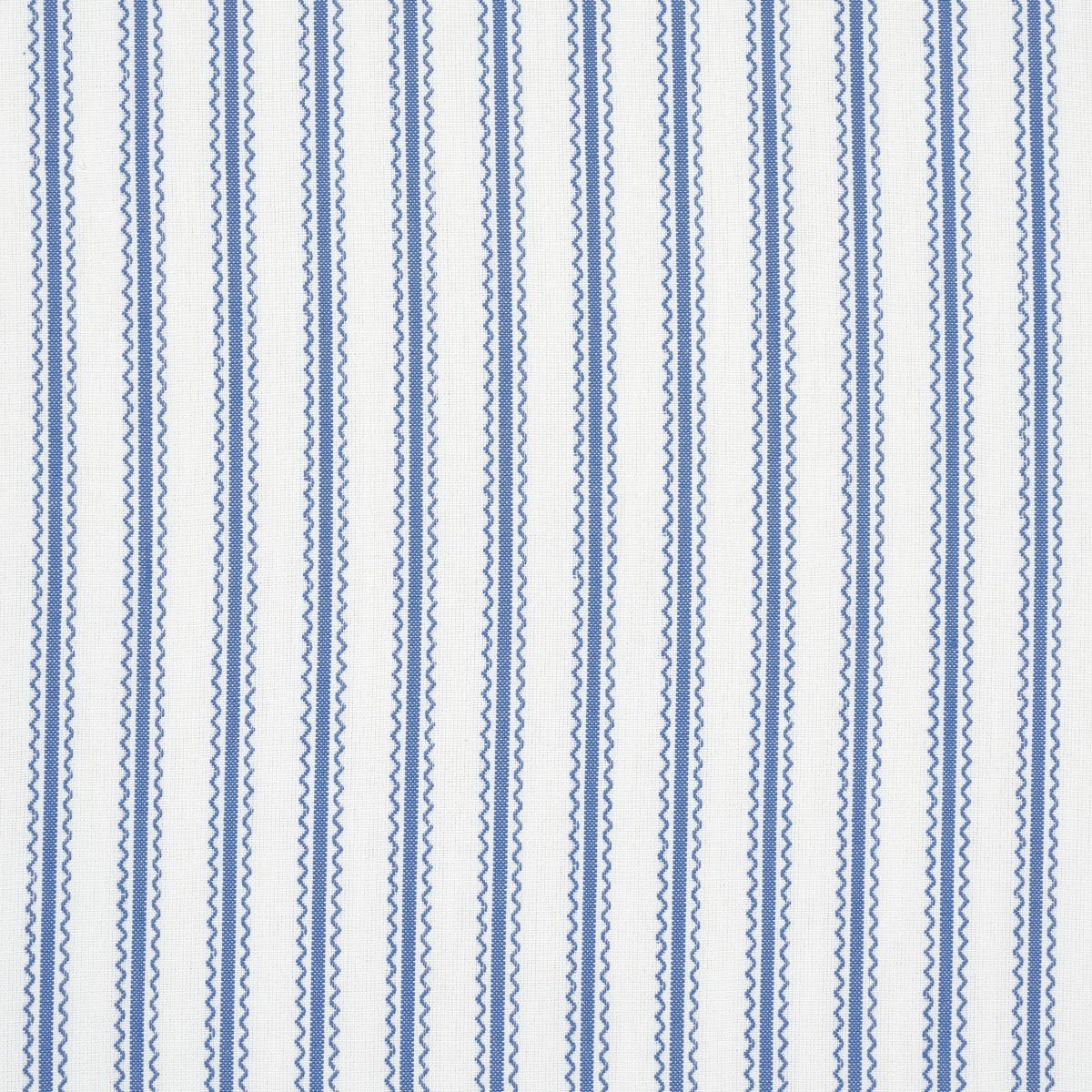 Schumacher Birdie Ticking Stripe Indigo Fabric