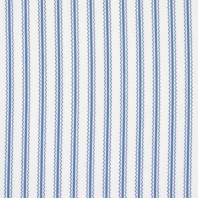 Schumacher Birdie Ticking Stripe Indigo Fabric