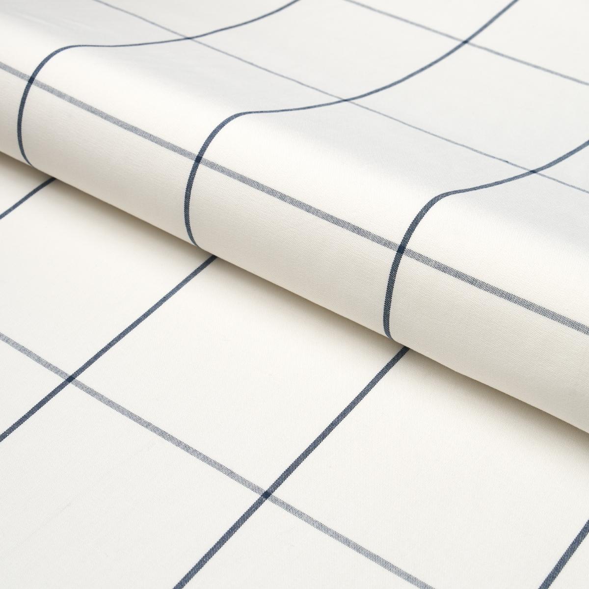 Schumacher Woodman Check Indigo Fabric