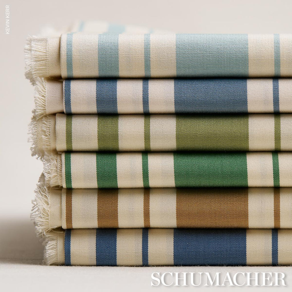Schumacher Markie Stripe Emerald Fabric