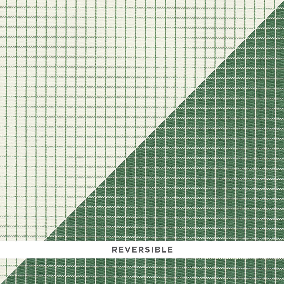 Schumacher Georgie Reversible Check Emerald Fabric