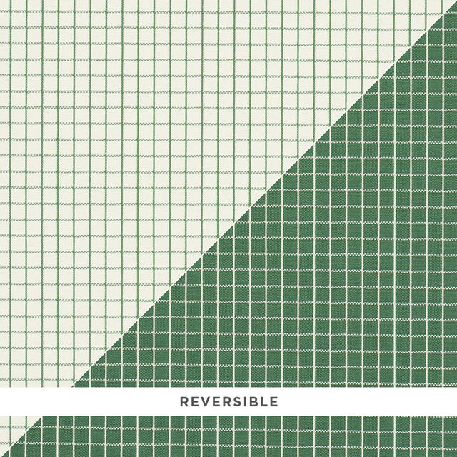 Schumacher Georgie Reversible Check Emerald Fabric