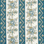 Schumacher Sylvain Floral Stripe Teal Fabric