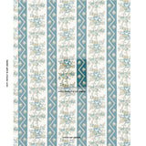Schumacher Sylvain Floral Stripe Teal Fabric
