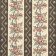 Schumacher Sylvain Floral Stripe Noir Fabric
