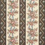 Schumacher Sylvain Floral Stripe Noir Fabric