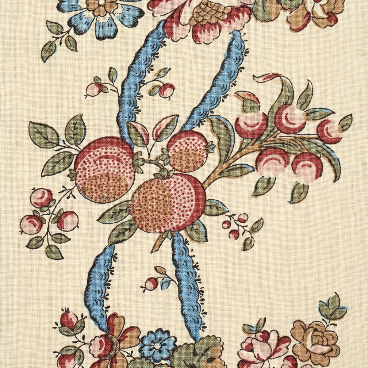 Schumacher Sylvain Floral Stripe Noir Fabric