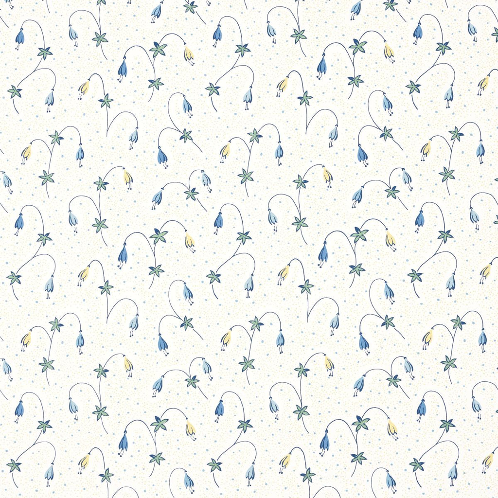 Schumacher Lolly Floral Blues Wallpaper