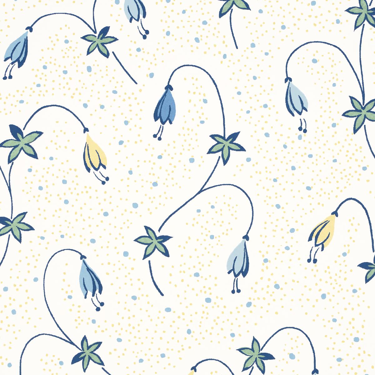 Schumacher Lolly Floral Blues Wallpaper