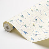 Schumacher Lolly Floral Blues Wallpaper