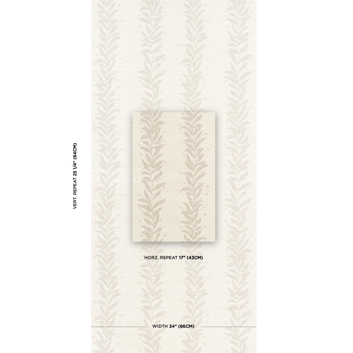 Schumacher Tendril Stripe Sisal Natural Wallpaper