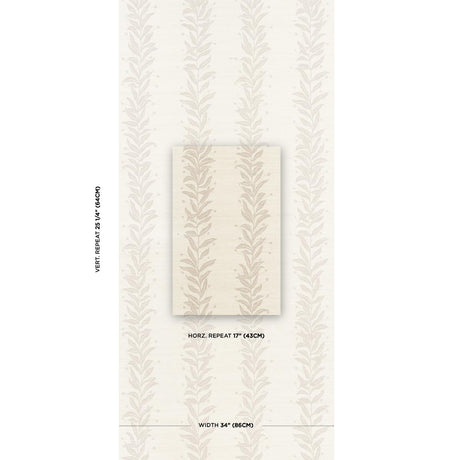 Schumacher Tendril Stripe Sisal Natural Wallpaper